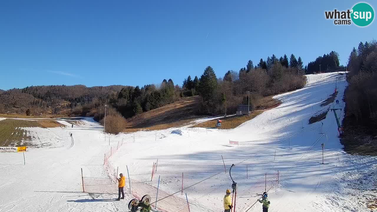 Webcam Smučišče Senožeta – Skigebiet in Srednja Vas bei Bohinj
