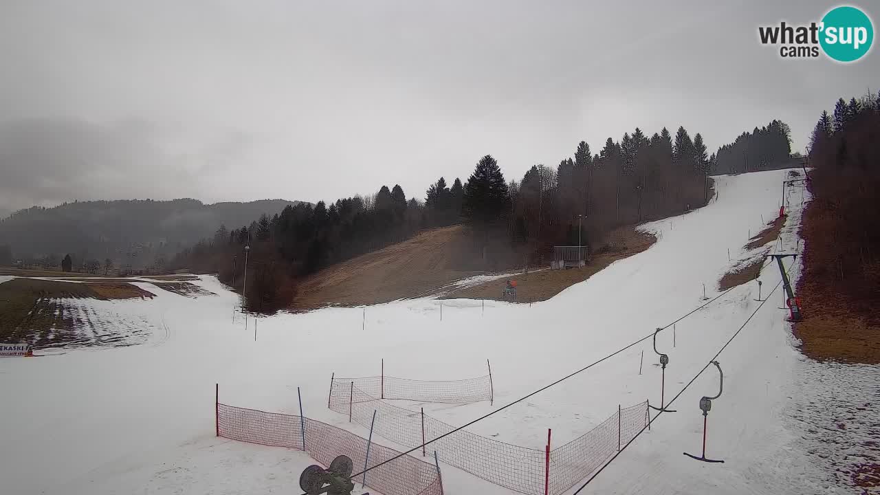 Webcam Smučišče Senožeta – Skigebiet in Srednja Vas bei Bohinj