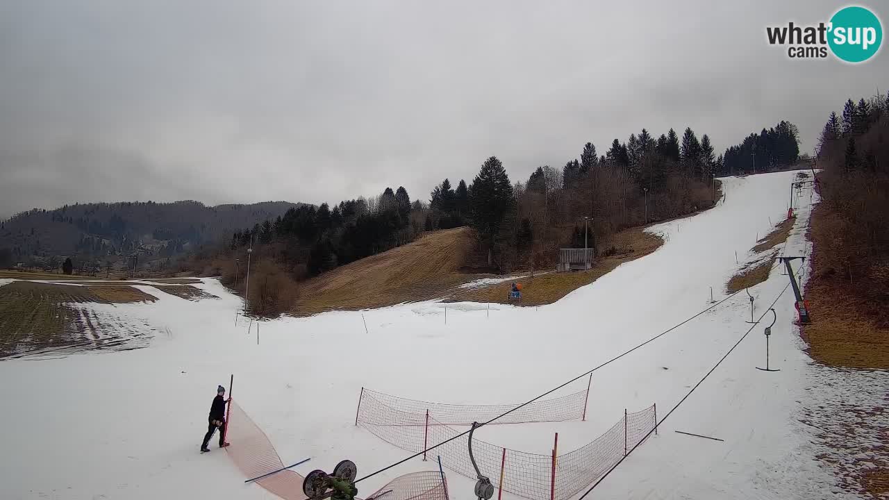 Webcam Smučišče Senožeta – Skigebiet in Srednja Vas bei Bohinj