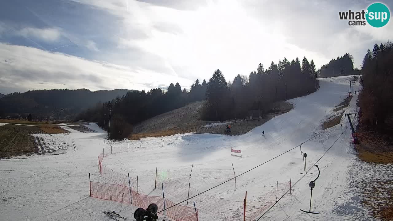 Webcam Smučišče Senožeta – Skigebiet in Srednja Vas bei Bohinj
