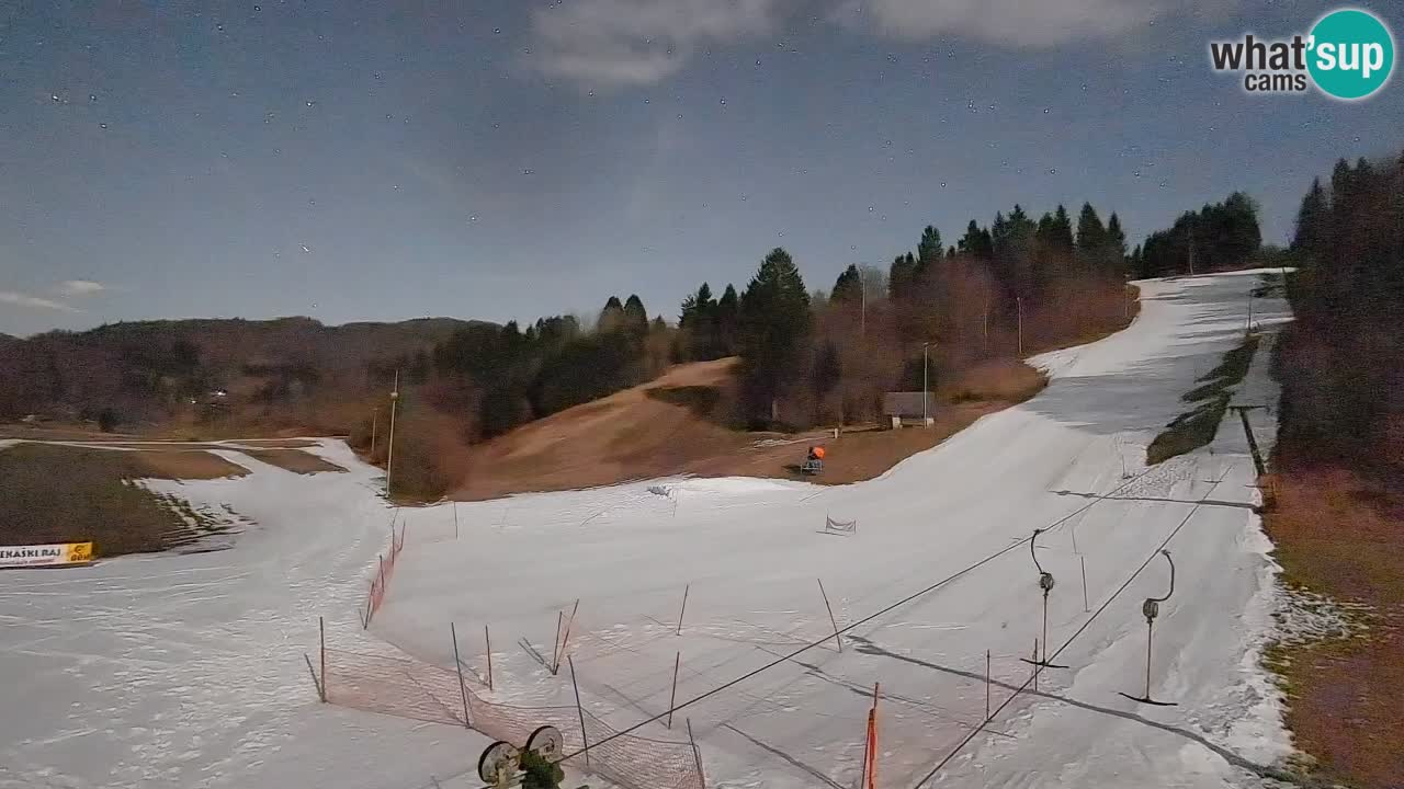 Webcam Smučišče Senožeta – Skigebiet in Srednja Vas bei Bohinj