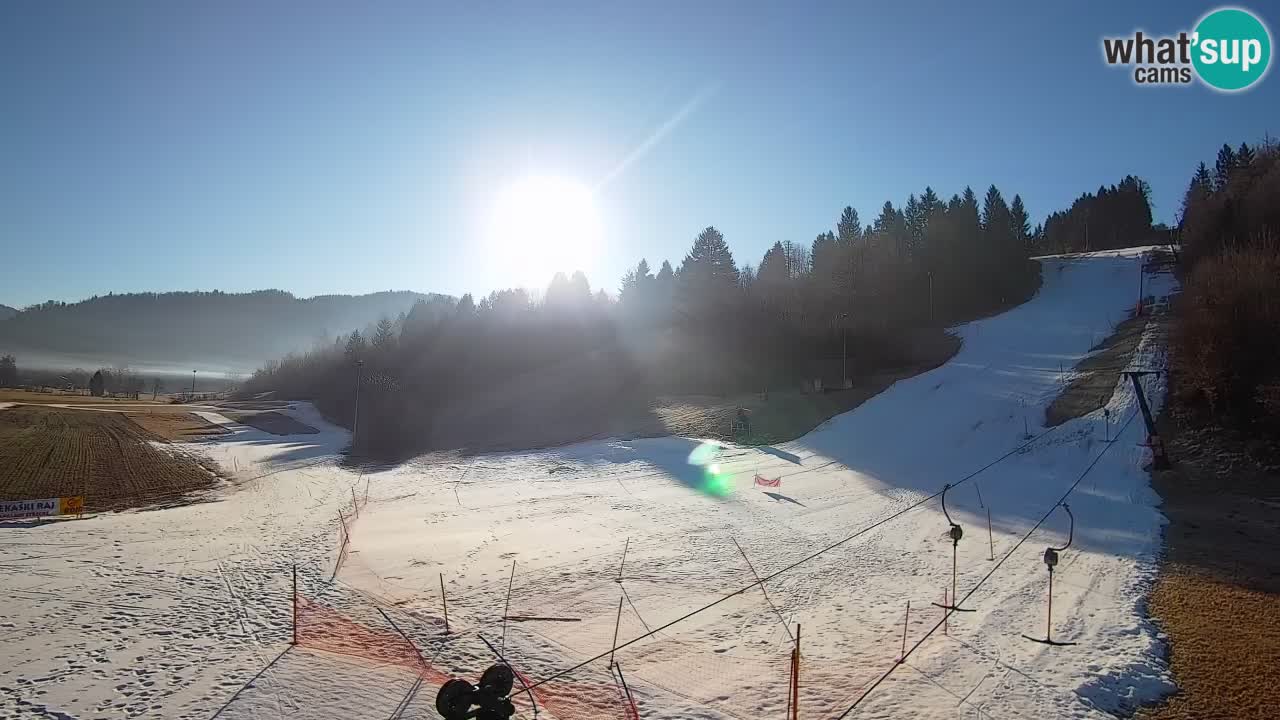 Webcam Smučišče Senožeta – Skigebiet in Srednja Vas bei Bohinj