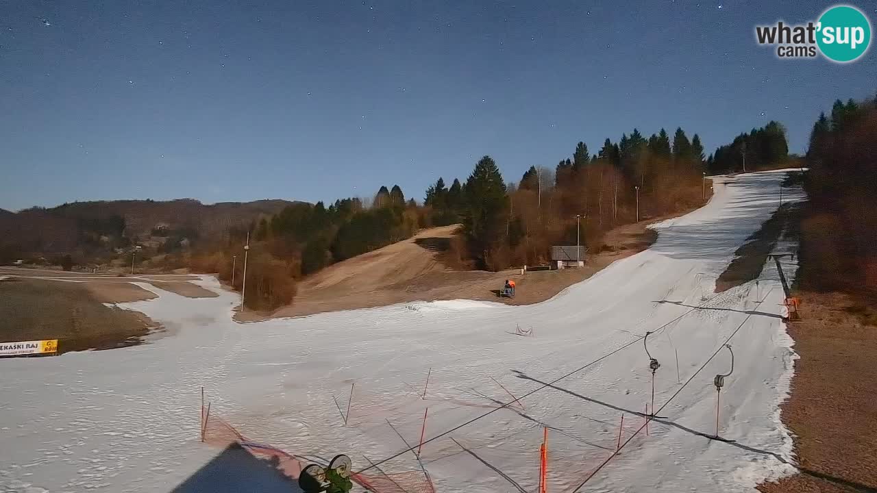 Webcam Smučišče Senožeta – Skigebiet in Srednja Vas bei Bohinj