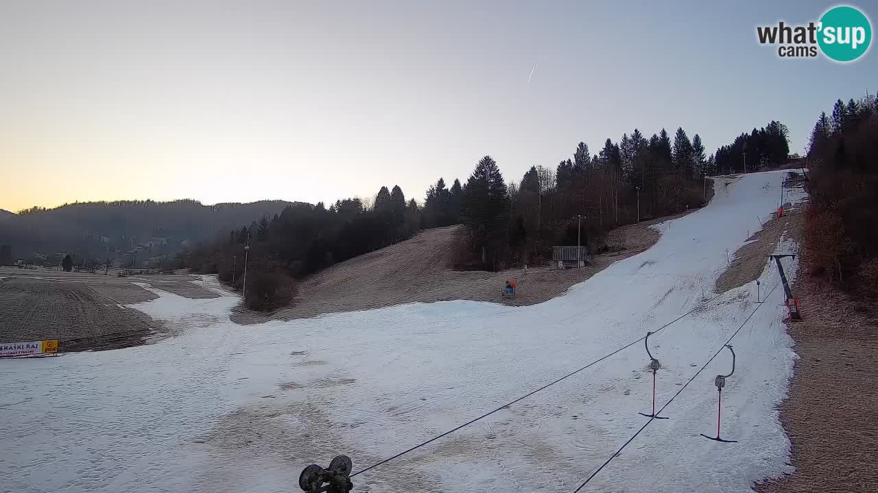 Webcam Smučišče Senožeta – Skigebiet in Srednja Vas bei Bohinj