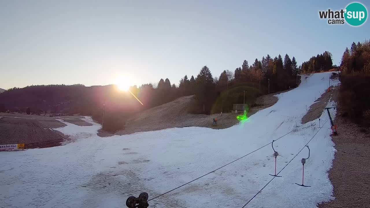 Webcam Smučišče Senožeta – Skigebiet in Srednja Vas bei Bohinj