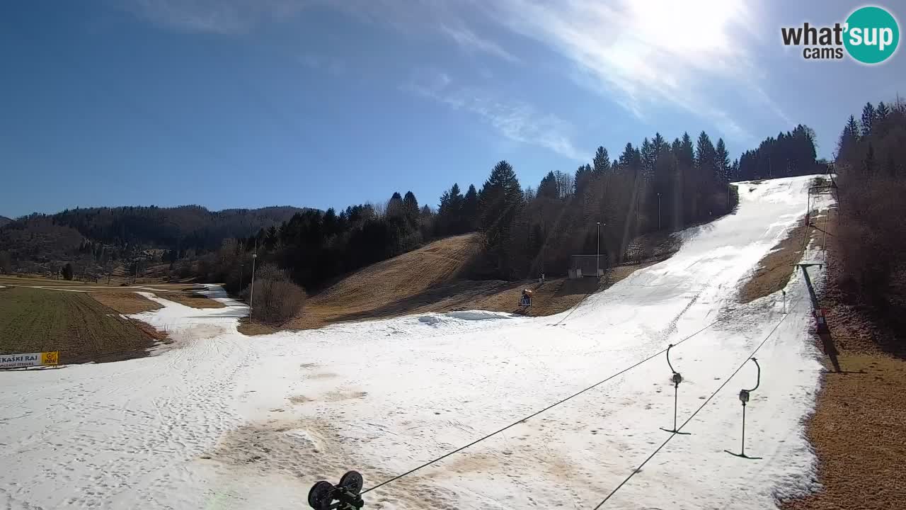 Webcam Smučišče Senožeta – Skigebiet in Srednja Vas bei Bohinj