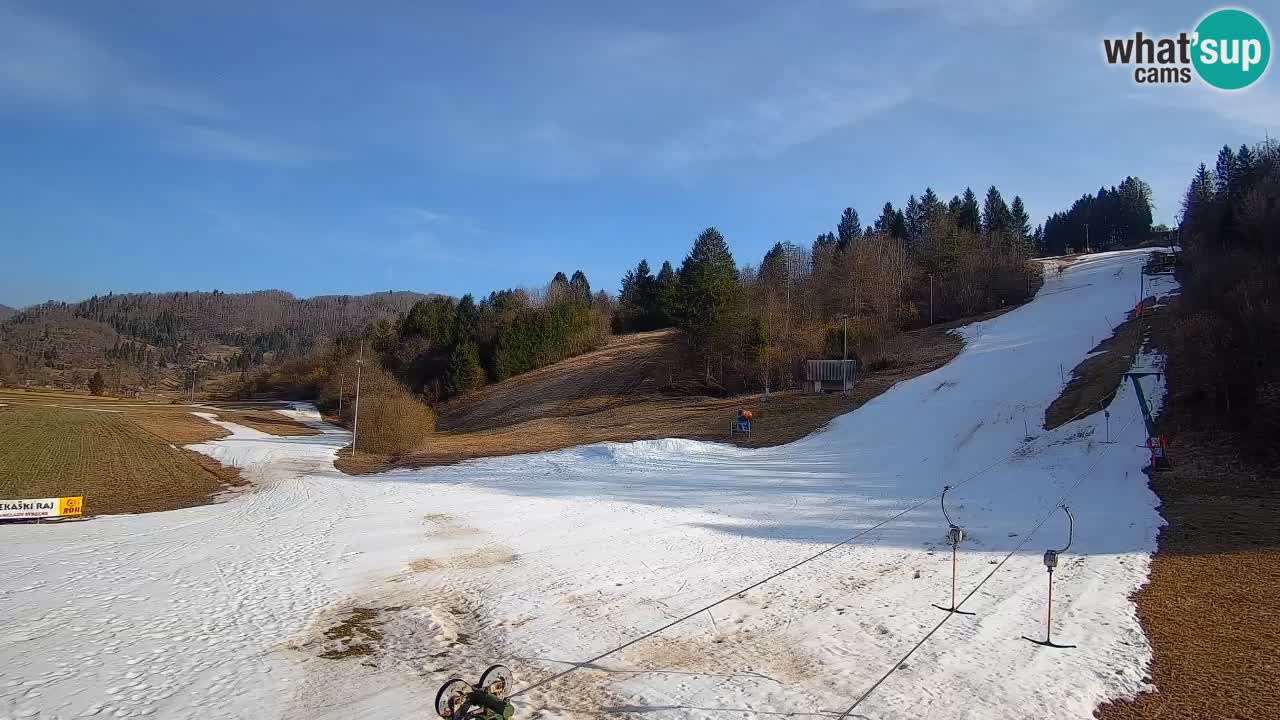 Webcam Smučišče Senožeta – Skigebiet in Srednja Vas bei Bohinj