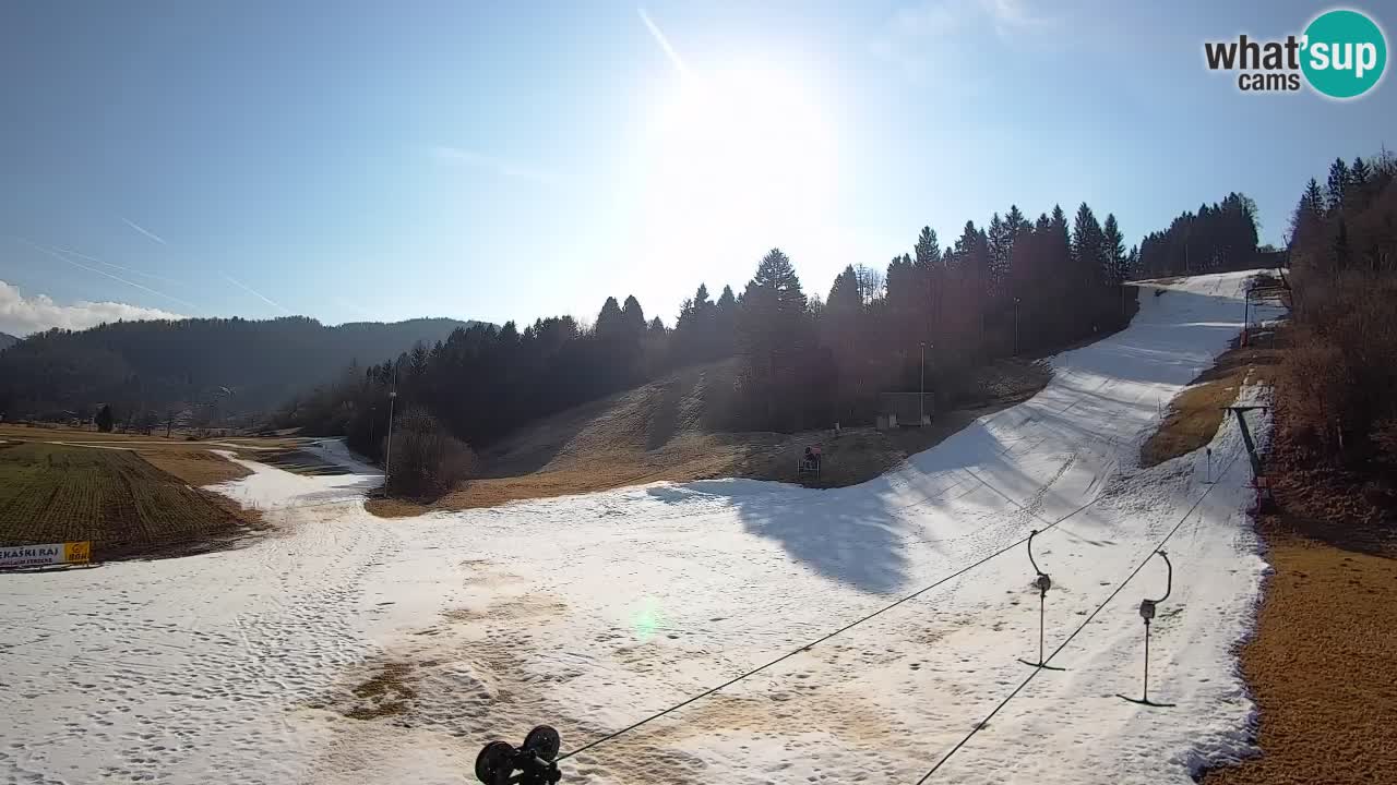 Webcam Smučišče Senožeta – Skigebiet in Srednja Vas bei Bohinj