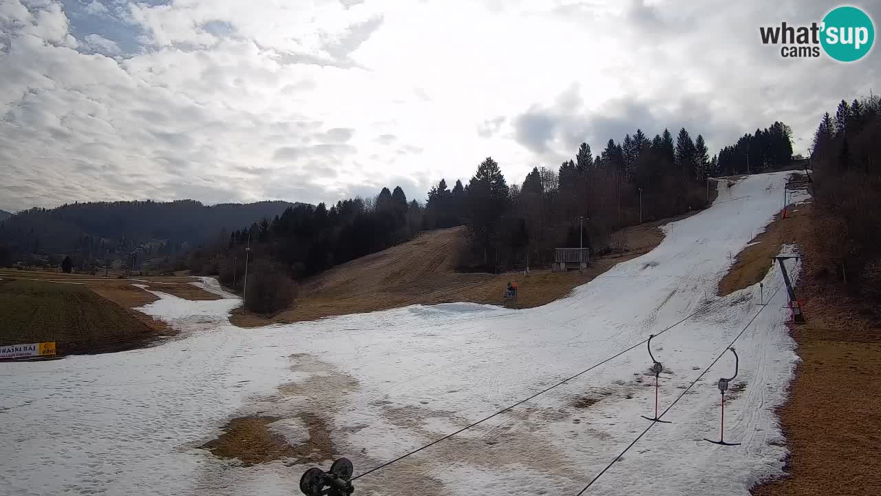 Webcam Smučišče Senožeta – Skigebiet in Srednja Vas bei Bohinj