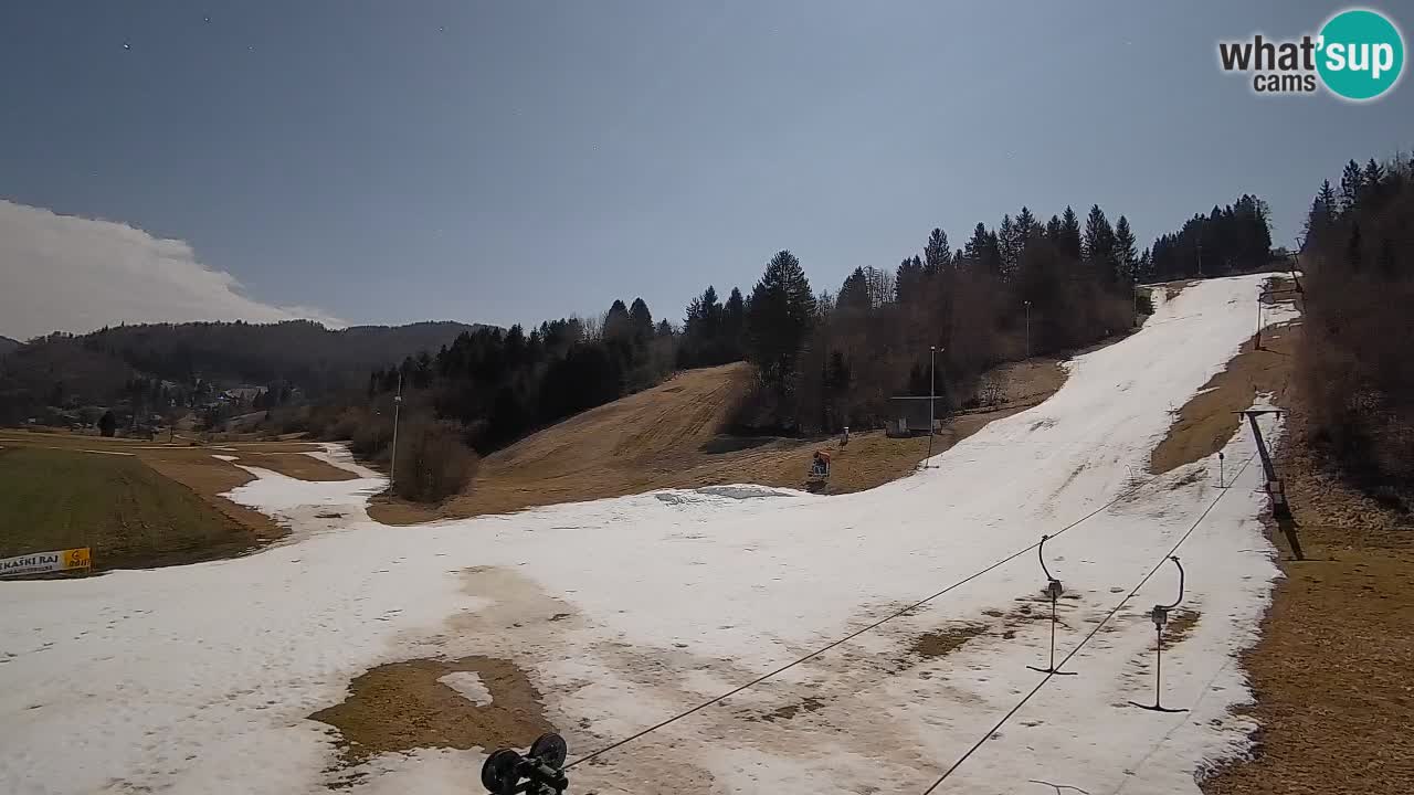 Webcam Smučišče Senožeta – Skigebiet in Srednja Vas bei Bohinj
