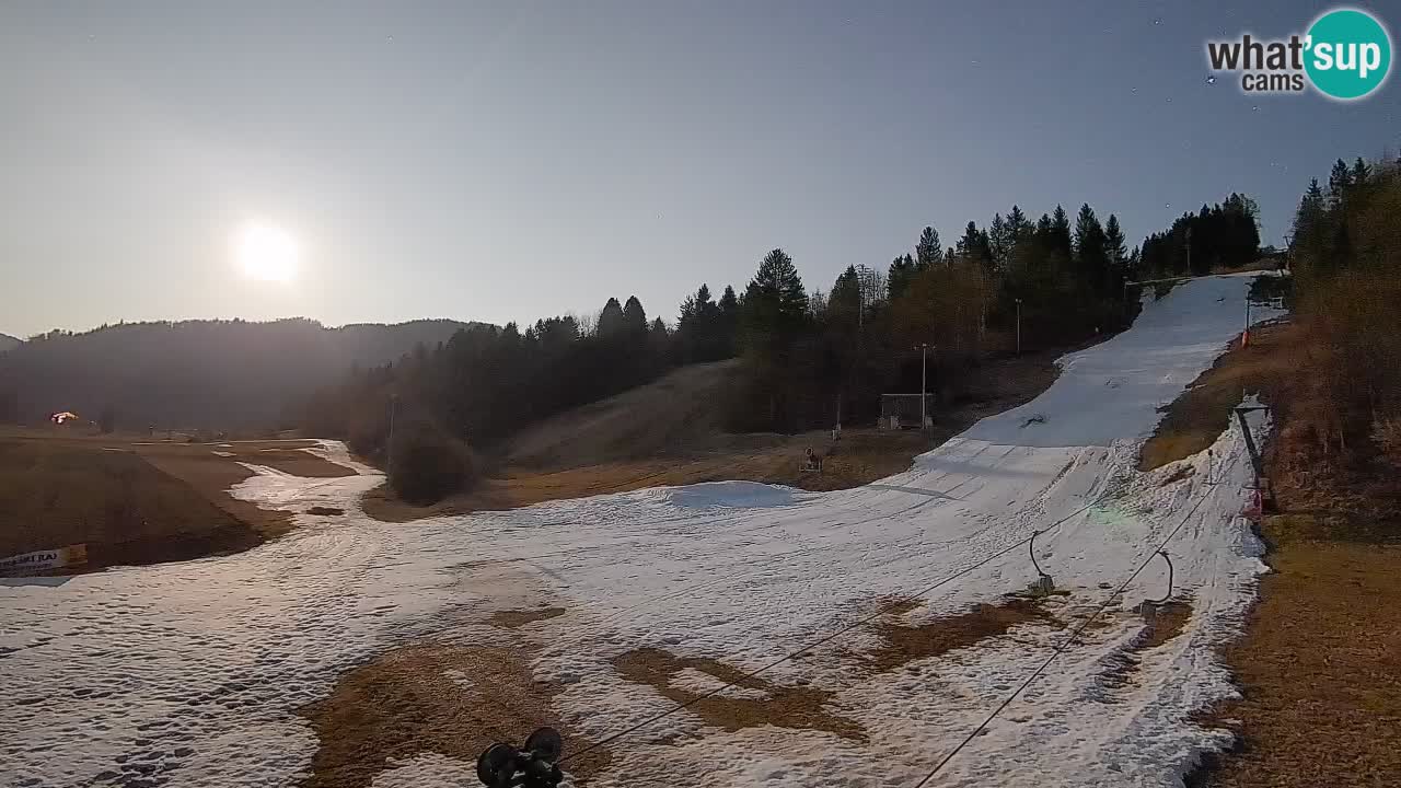 Webcam Smučišče Senožeta – Skigebiet in Srednja Vas bei Bohinj