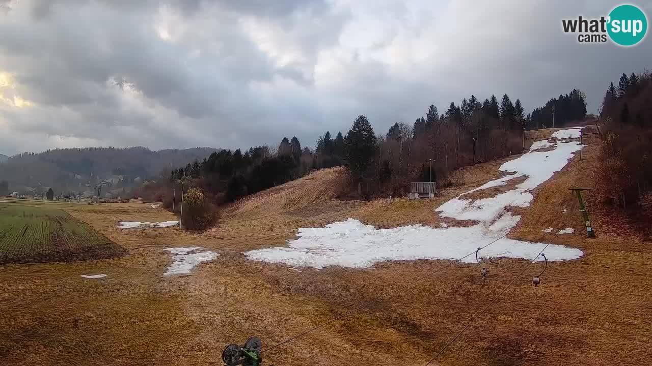 Webcam Smučišče Senožeta – Skigebiet in Srednja Vas bei Bohinj