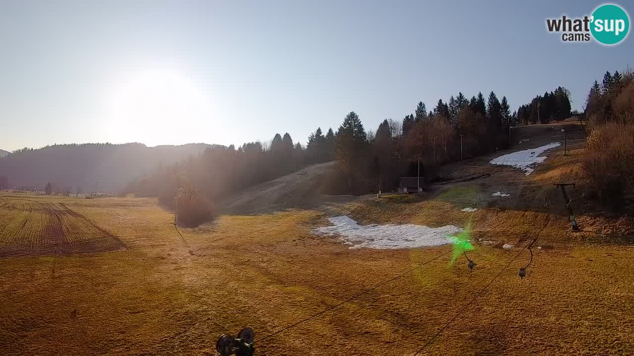 Webcam Smučišče Senožeta – Skigebiet in Srednja Vas bei Bohinj