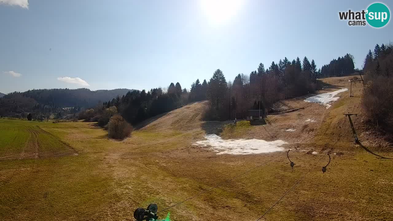 Webcam Smučišče Senožeta – Skigebiet in Srednja Vas bei Bohinj