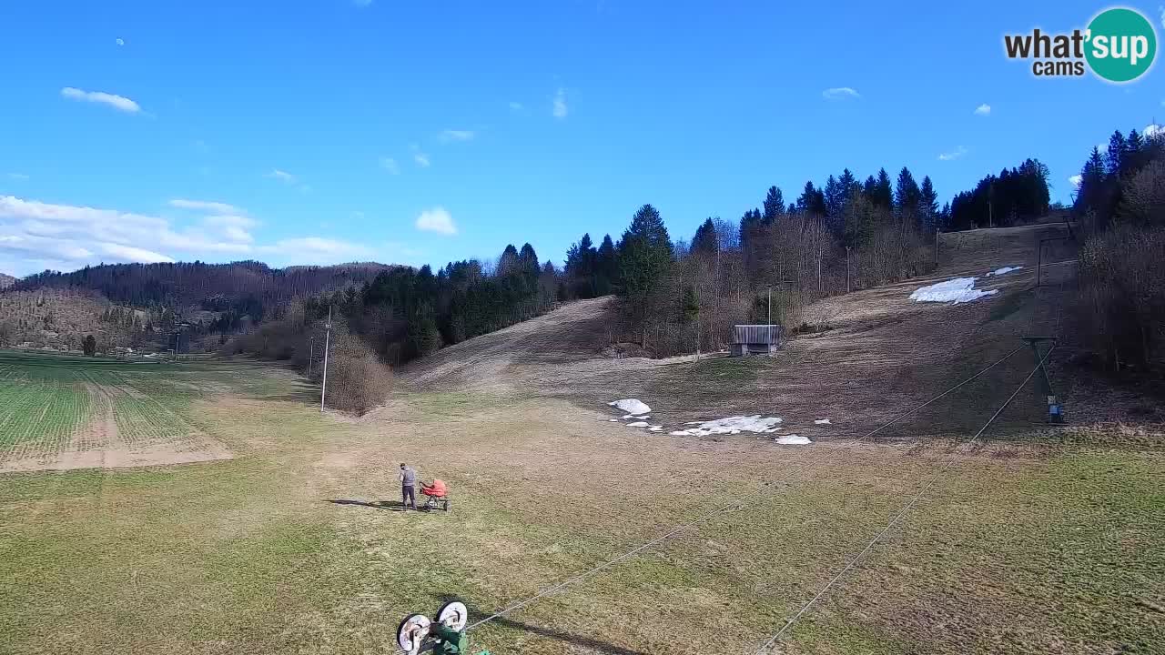Webcam Smučišče Senožeta – Skigebiet in Srednja Vas bei Bohinj