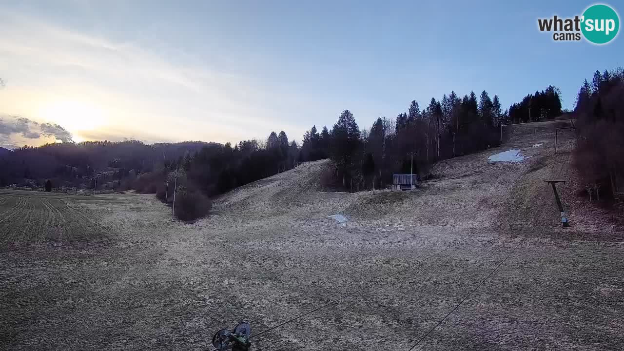 Webcam Smučišče Senožeta – Skigebiet in Srednja Vas bei Bohinj