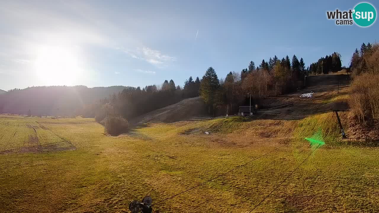 Webcam Smučišče Senožeta – Skigebiet in Srednja Vas bei Bohinj