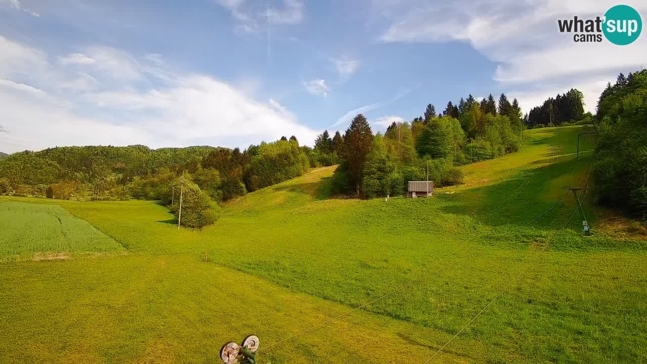 Webcam Smučišče Senožeta – Skigebiet in Srednja Vas bei Bohinj