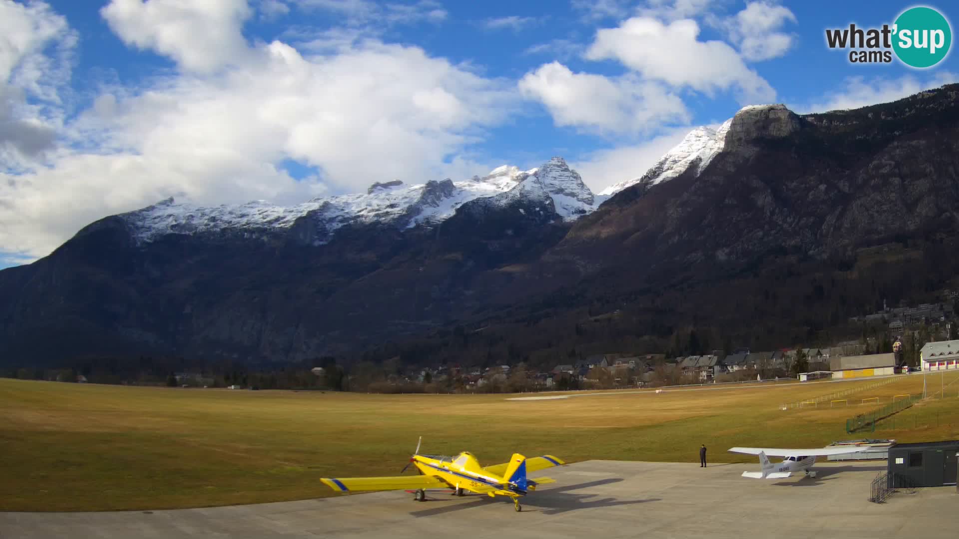 Live webcam Bovec airport – View to Kanin