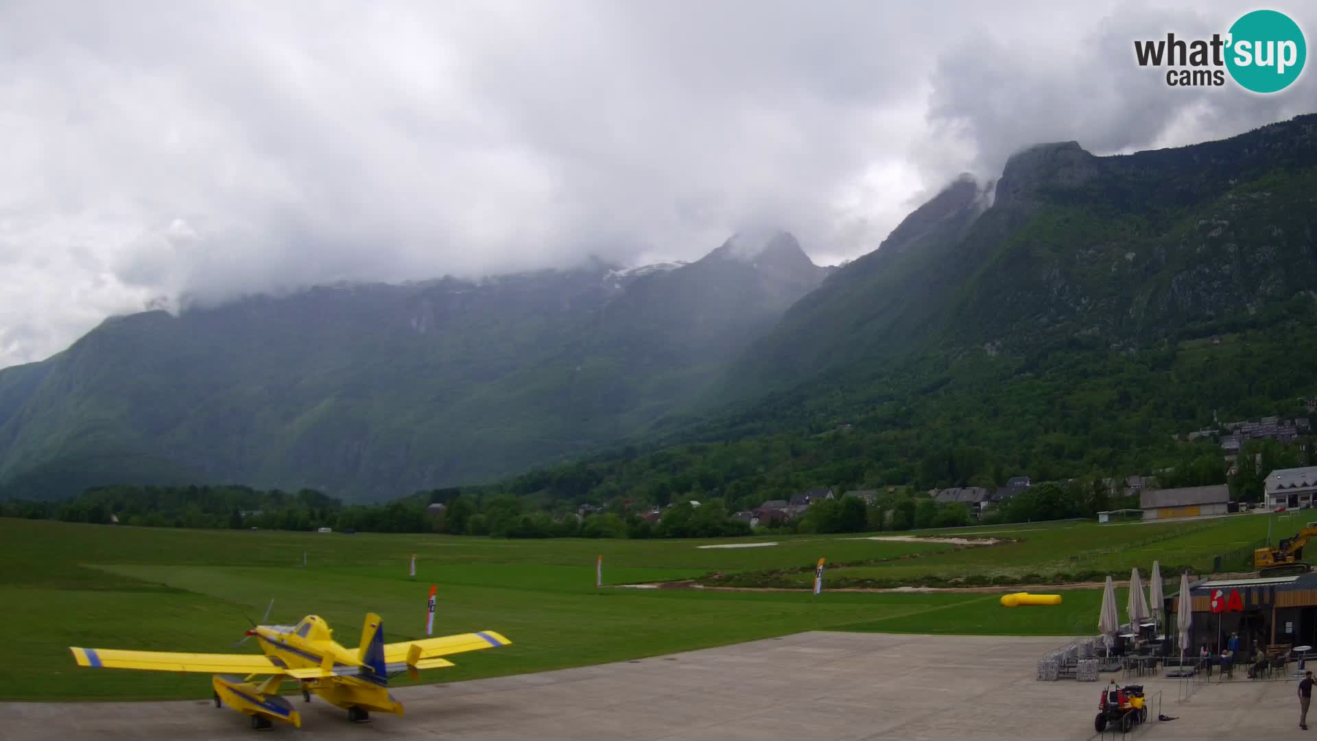 Cámara web en vivo Aeropuerto de Bovec – Vista a Kanin