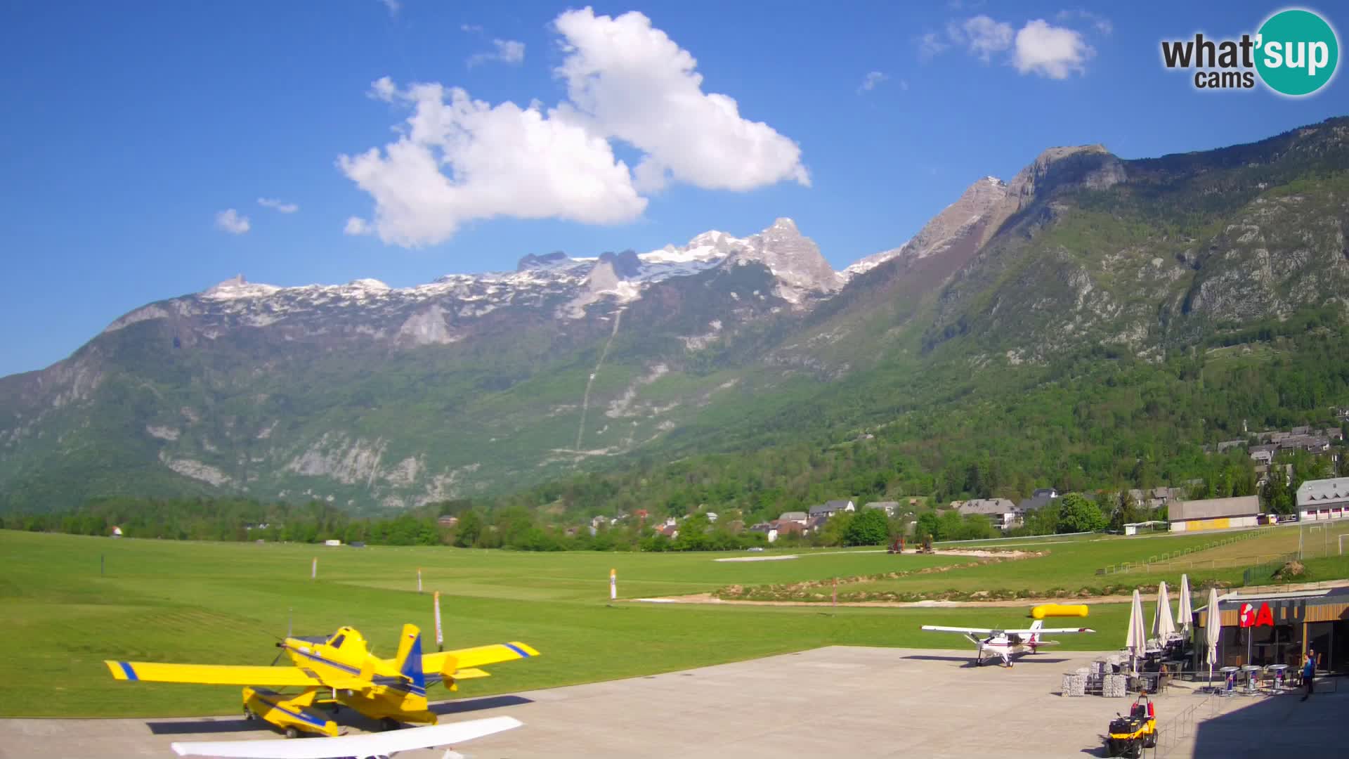 Spletna kamera letališče Bovec – pogled proti Kaninu