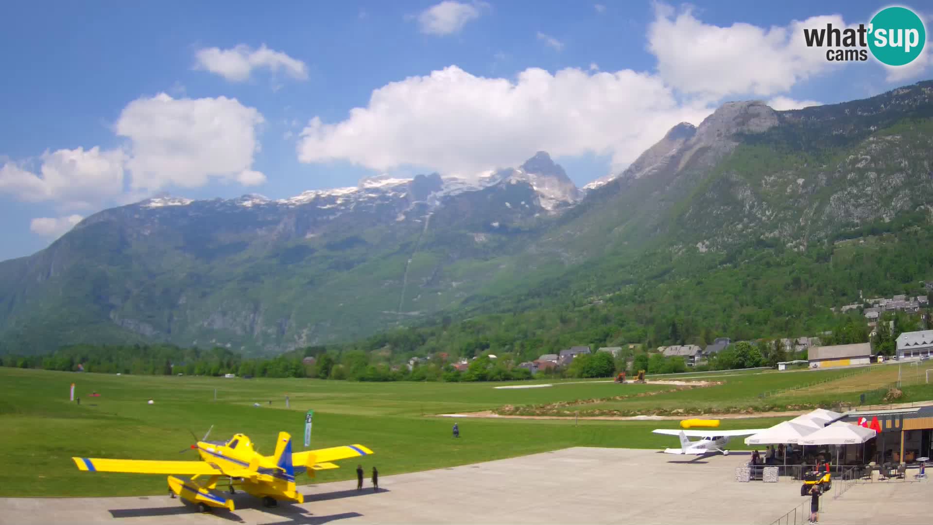 Spletna kamera letališče Bovec – pogled proti Kaninu