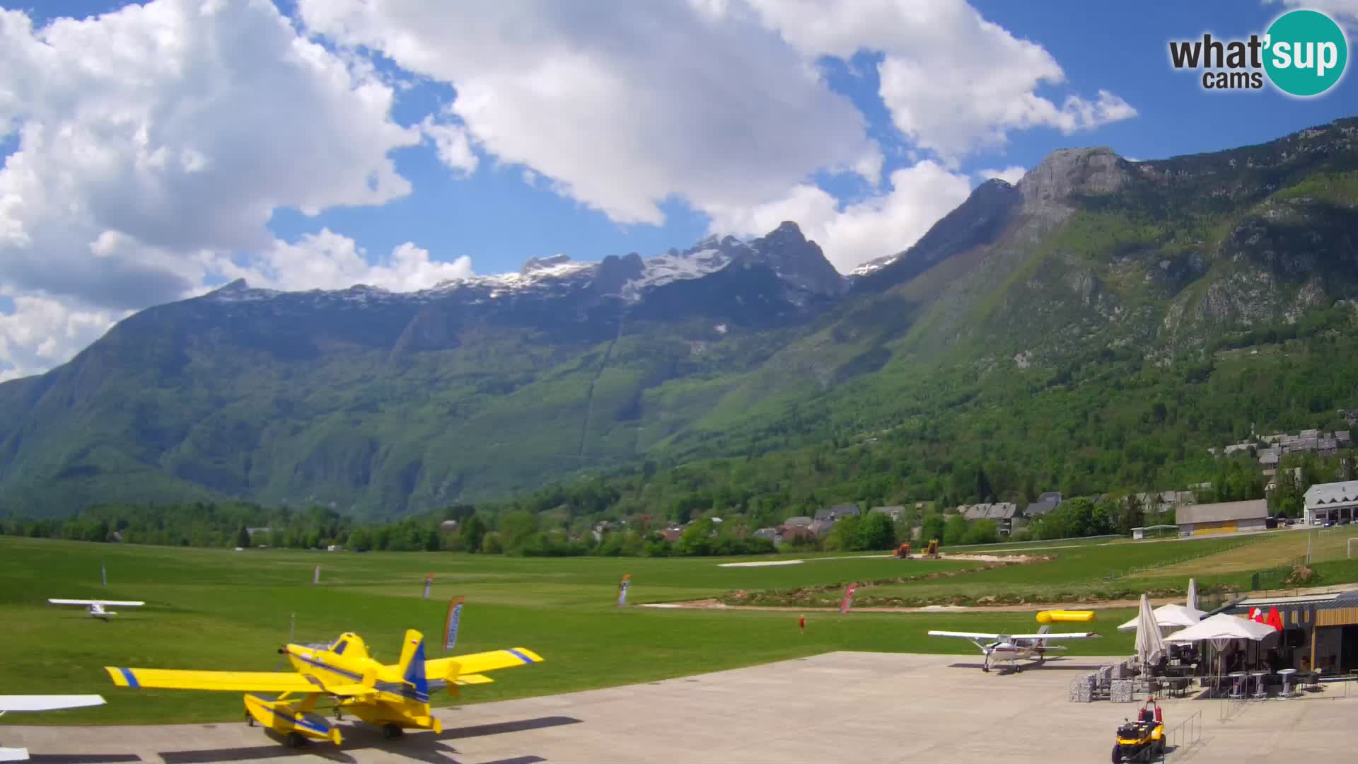 Spletna kamera letališče Bovec – pogled proti Kaninu