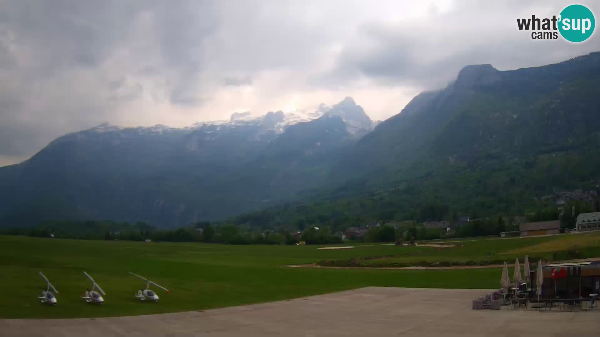 Live webcam Bovec airport – View to Kanin