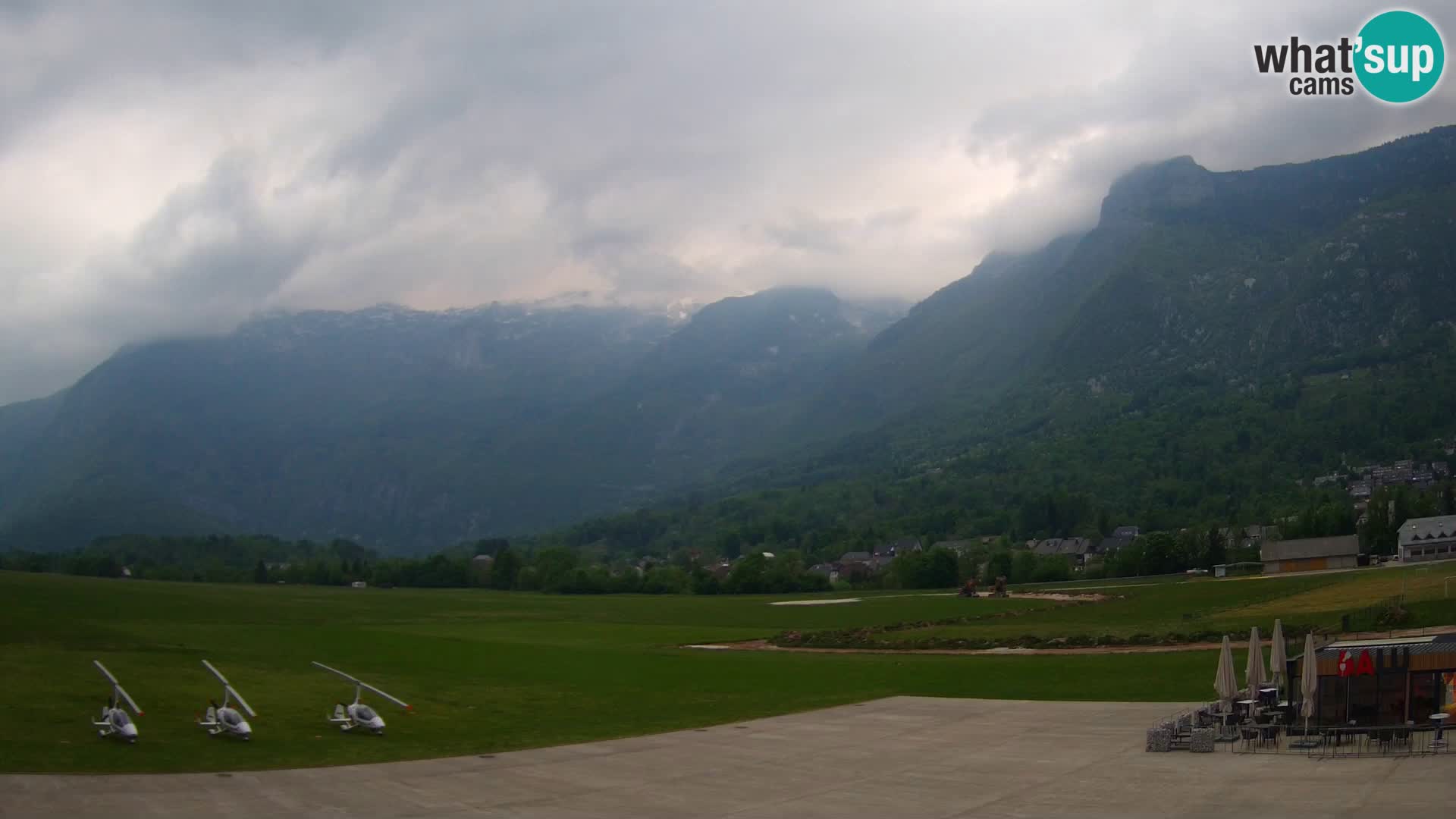 Live webcam Bovec airport – View to Kanin