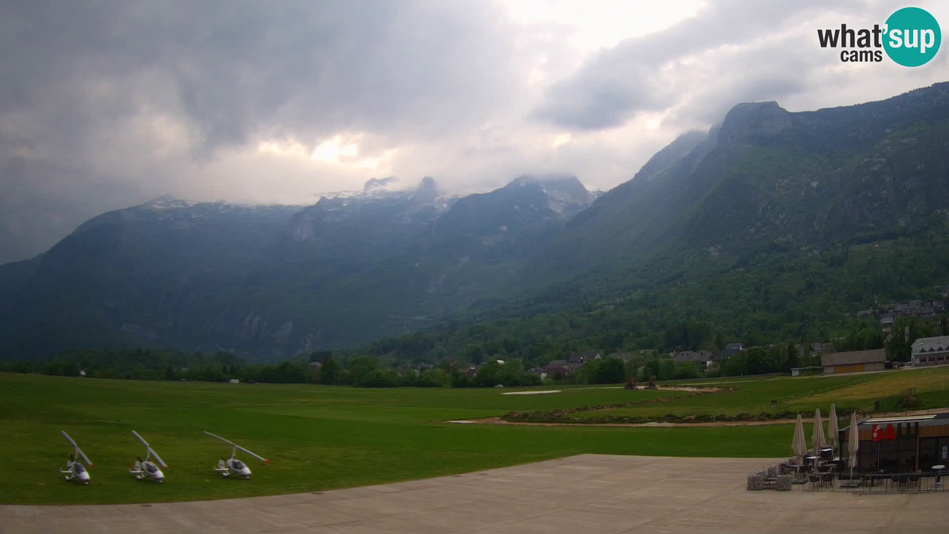 Live webcam Bovec airport – View to Kanin
