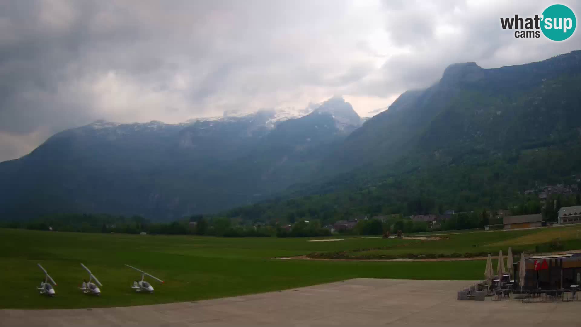 Live webcam Bovec airport – View to Kanin