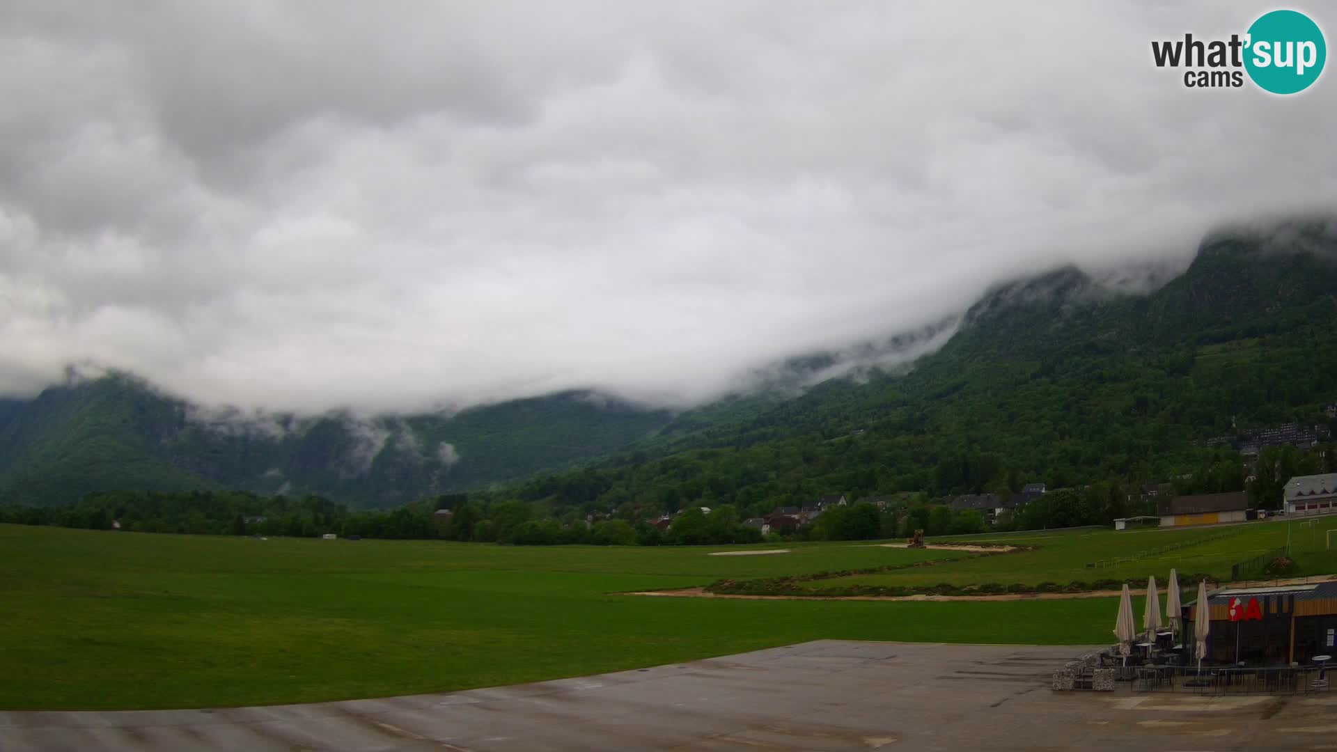 Web kamera uživo Zračna luka Bovec – Pogled na Kanin