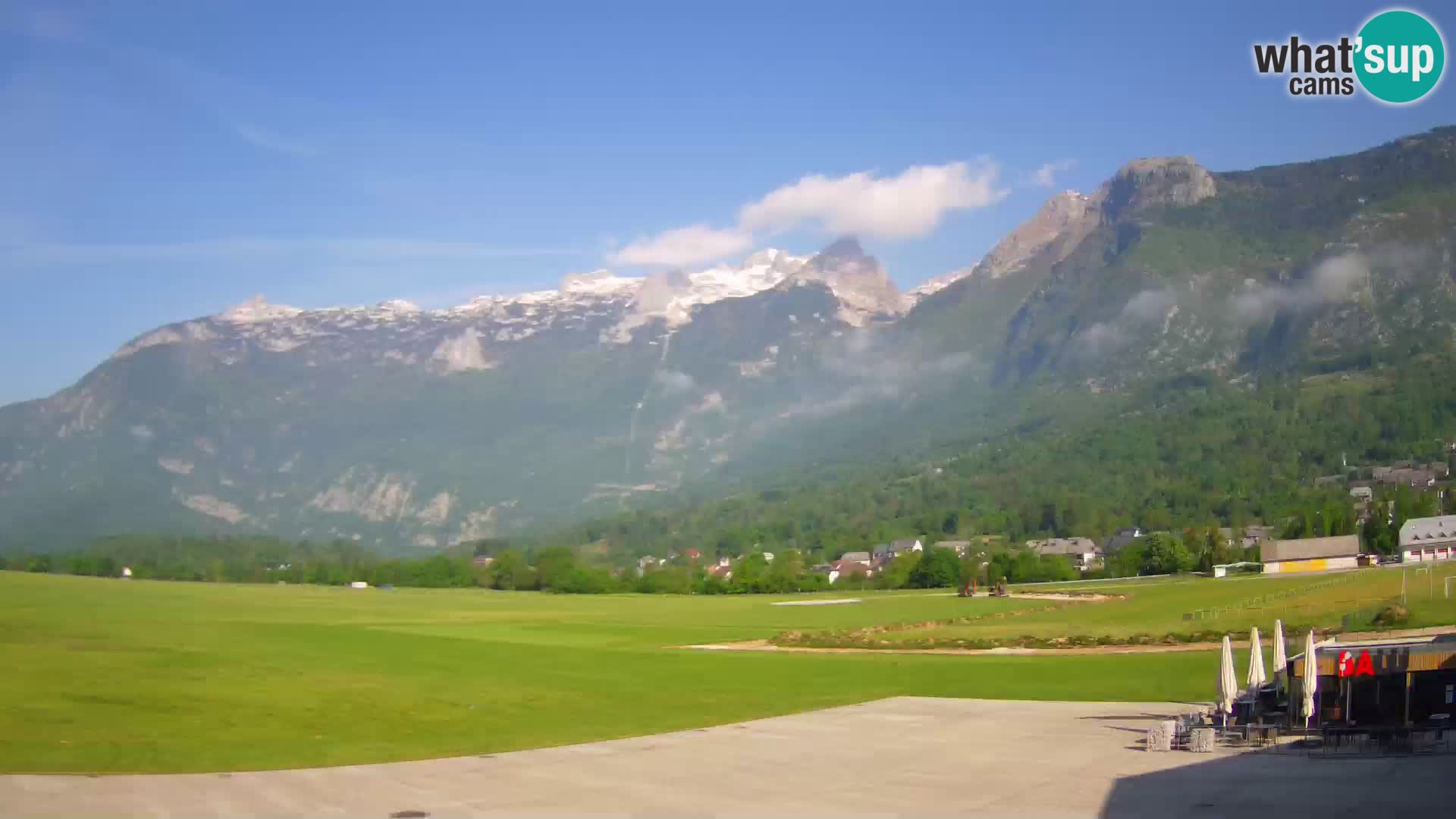 Web kamera uživo Zračna luka Bovec – Pogled na Kanin