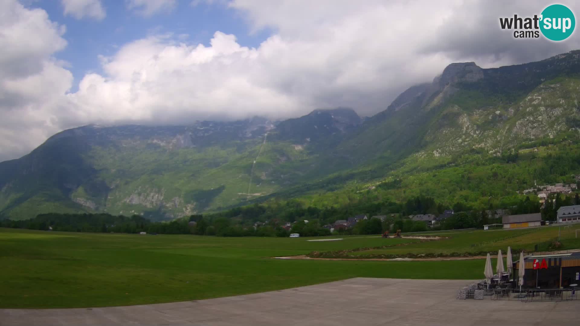 Webcam en direct Aéroport de Bovec – Vue sur Kanin