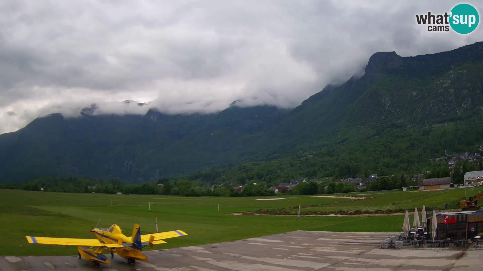 Spletna kamera letališče Bovec – pogled proti Kaninu