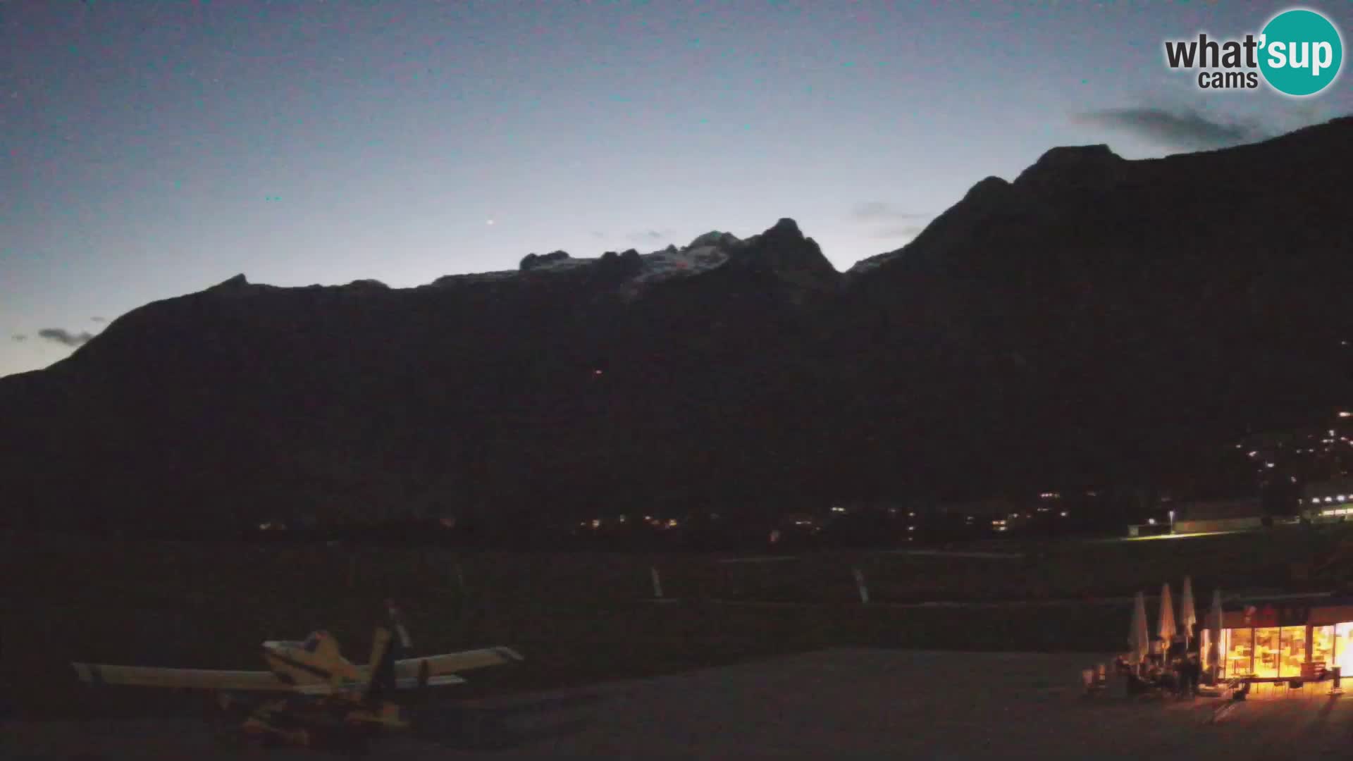 Cámara web en vivo Aeropuerto de Bovec – Vista a Kanin