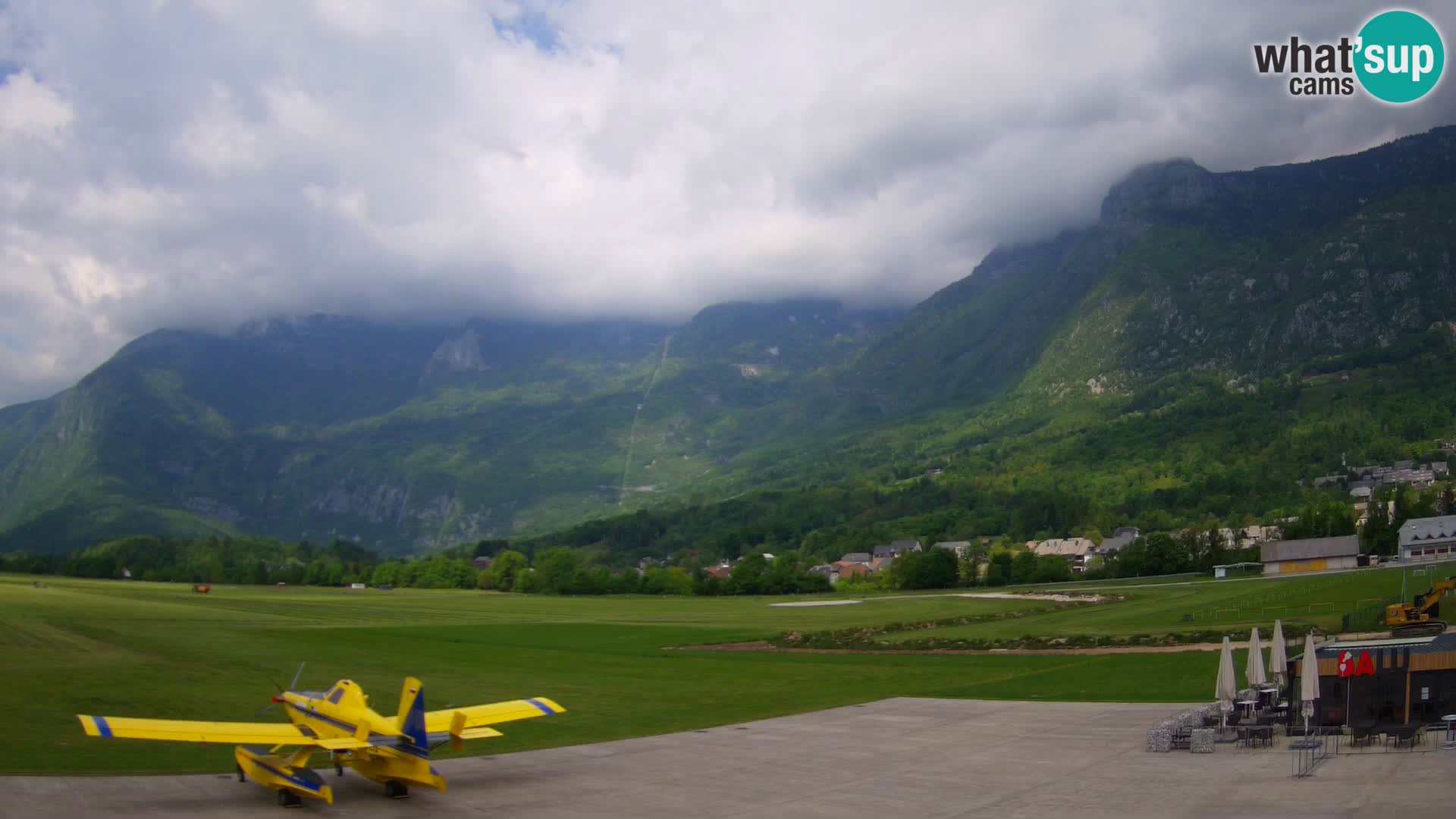 Spletna kamera letališče Bovec – pogled proti Kaninu