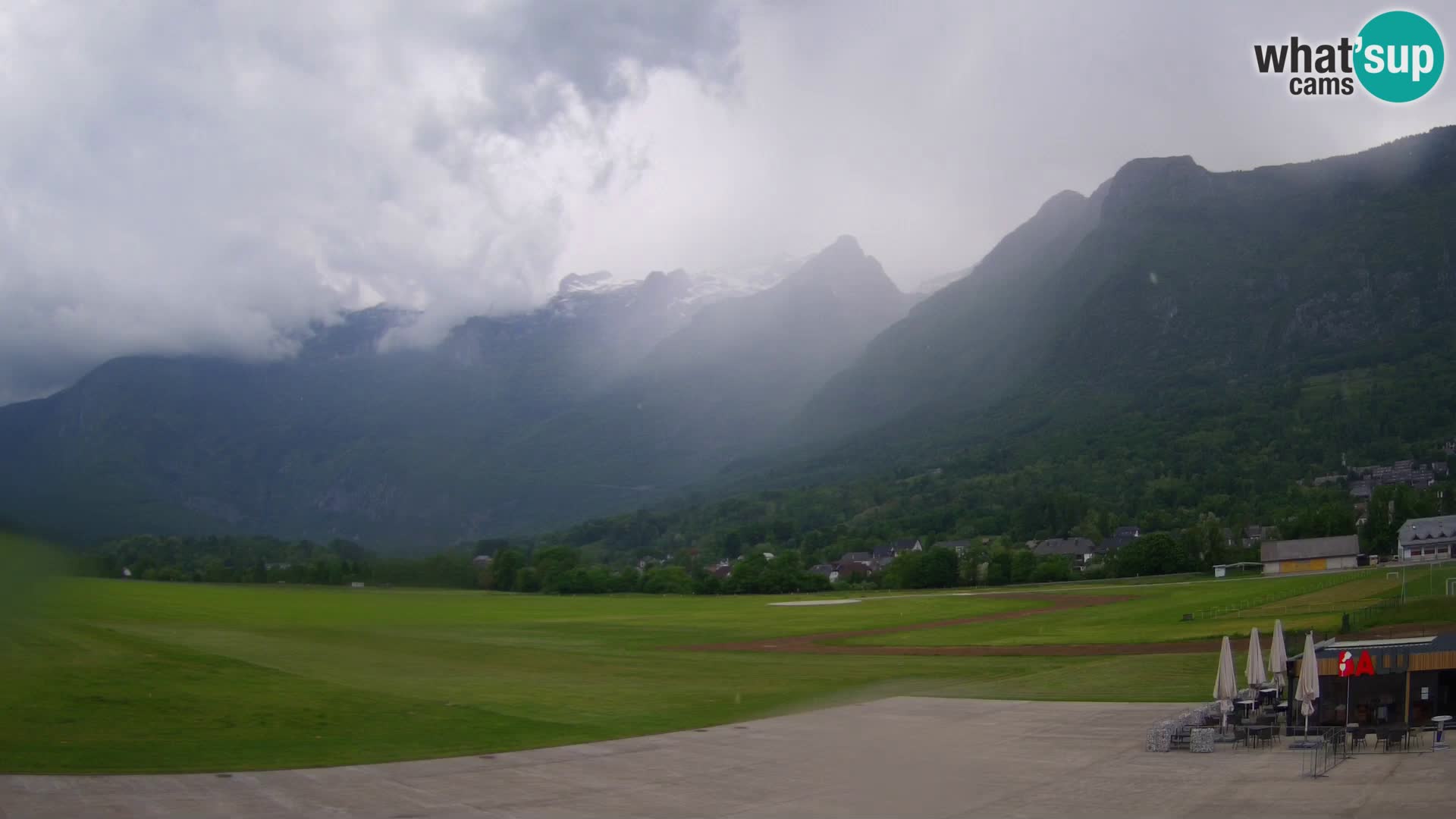 Cámara web en vivo Aeropuerto de Bovec – Vista a Kanin