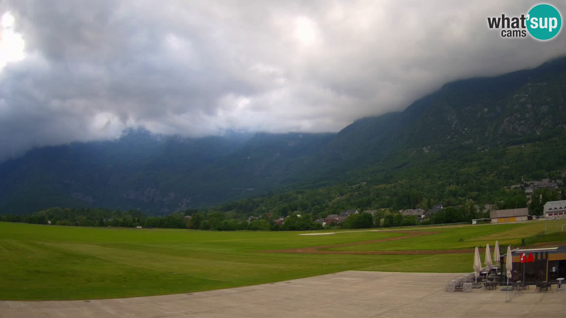 Live webcam Bovec airport – View to Kanin