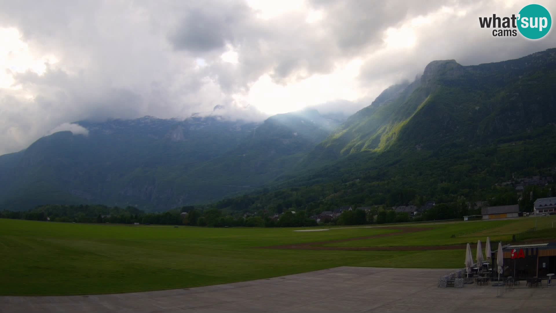 Live webcam Bovec airport – View to Kanin