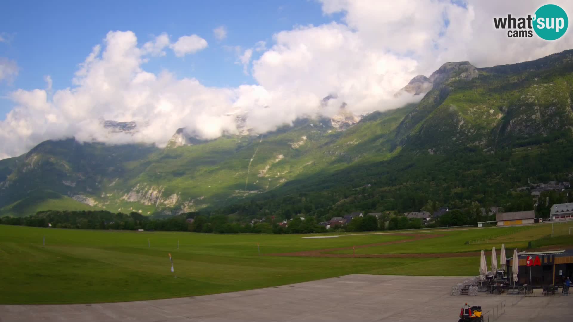 Live webcam Bovec airport – View to Kanin