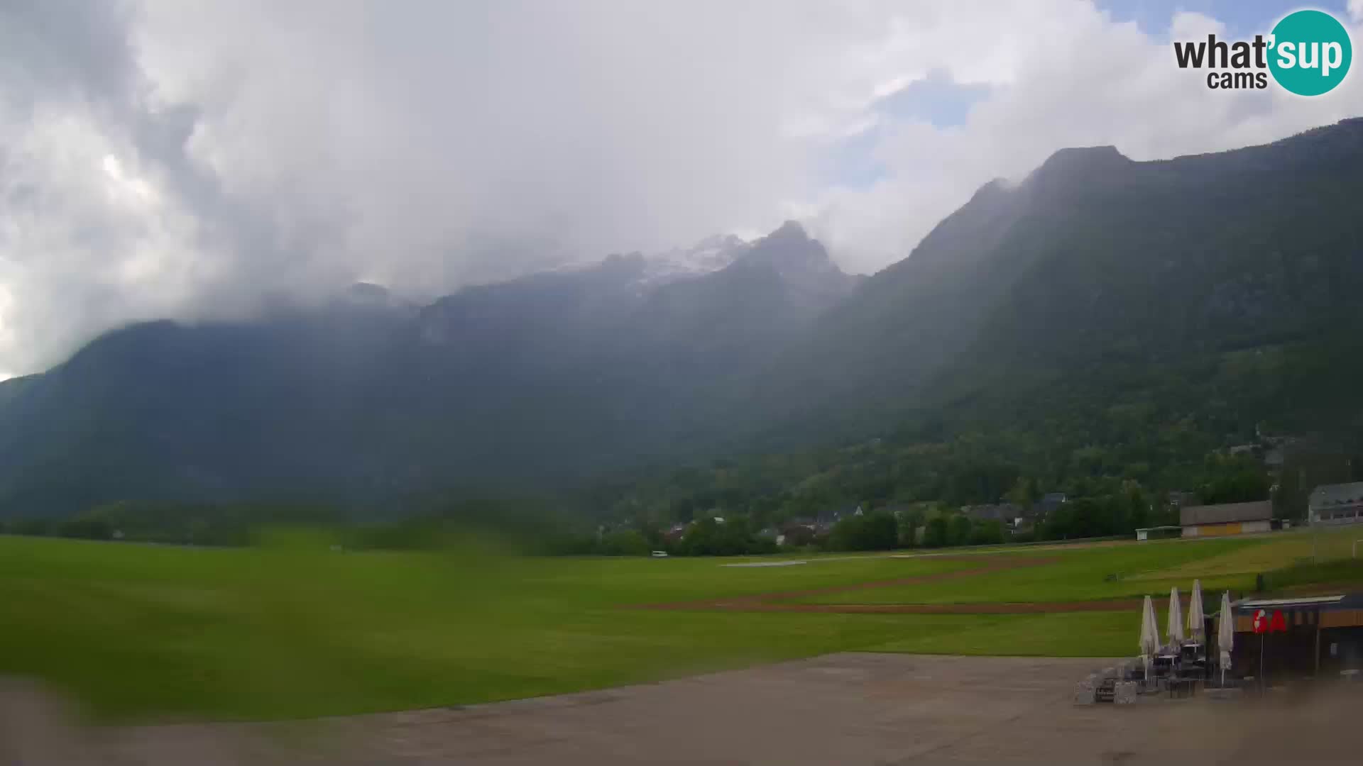 Live webcam Bovec airport – View to Kanin