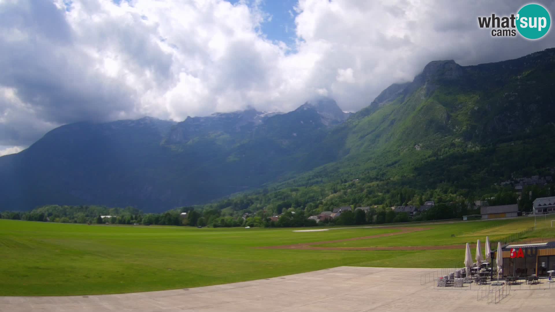 Live webcam Bovec airport – View to Kanin