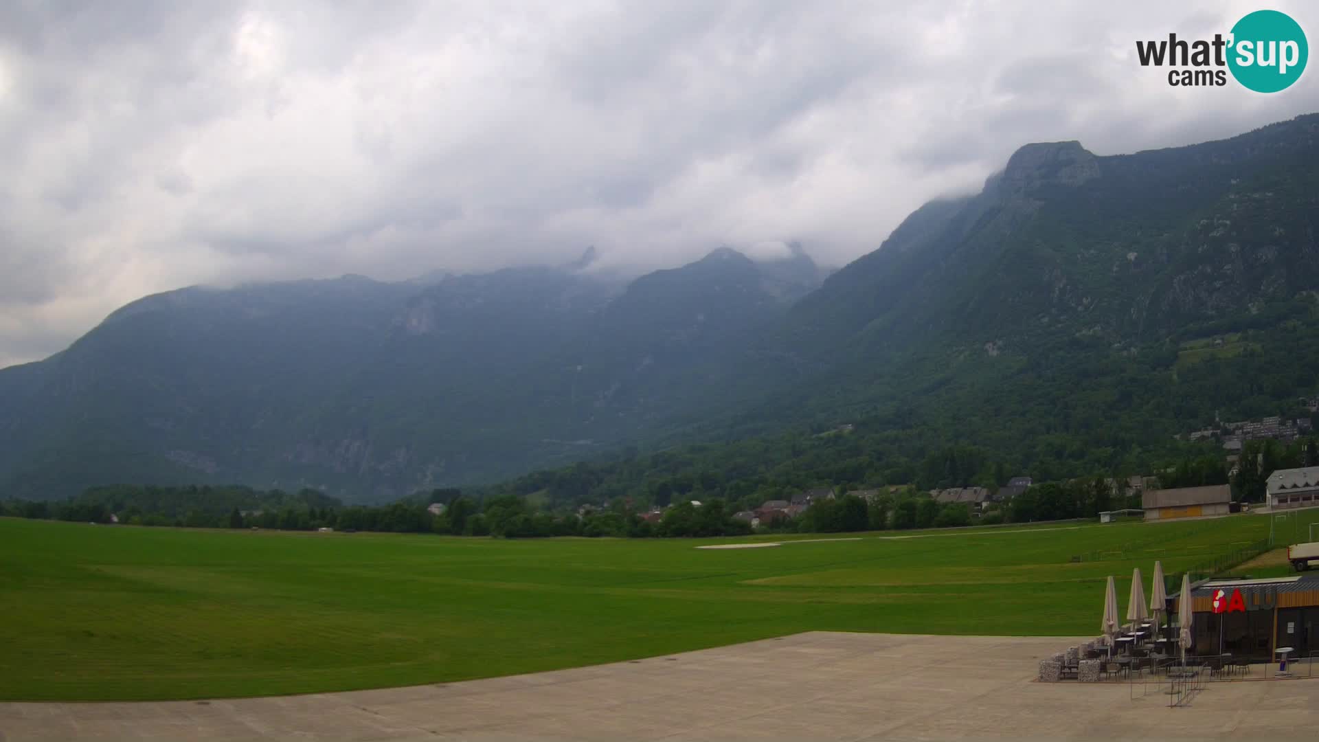 Live webcam Bovec airport – View to Kanin