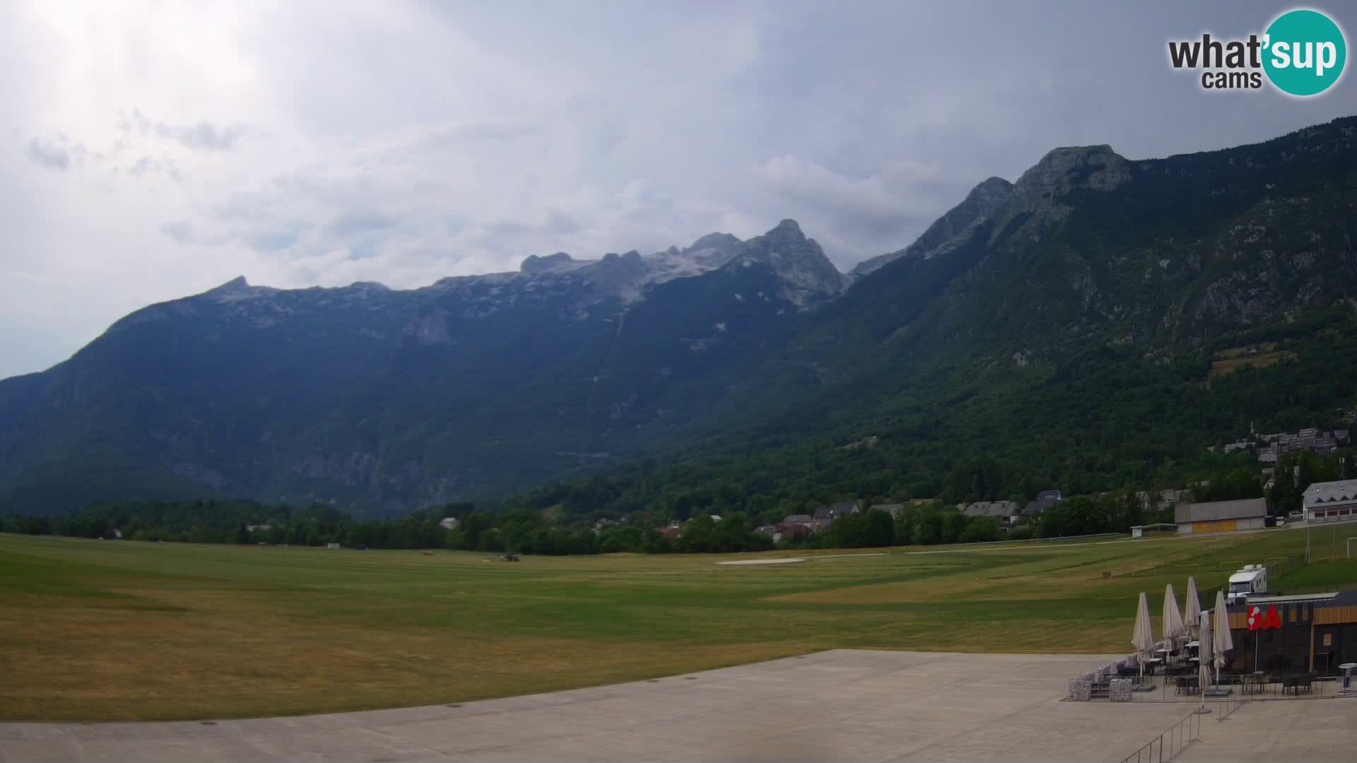 Web kamera uživo Zračna luka Bovec – Pogled na Kanin