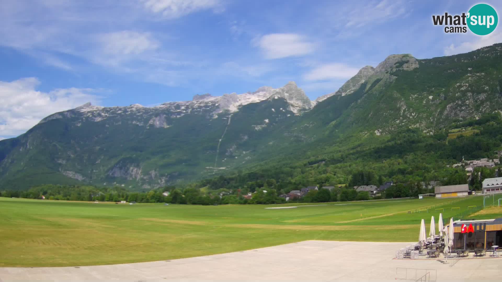 Live webcam Bovec airport – View to Kanin