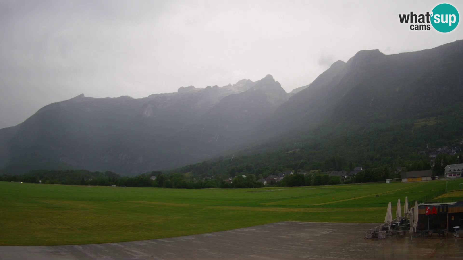 Cámara web en vivo Aeropuerto de Bovec – Vista a Kanin