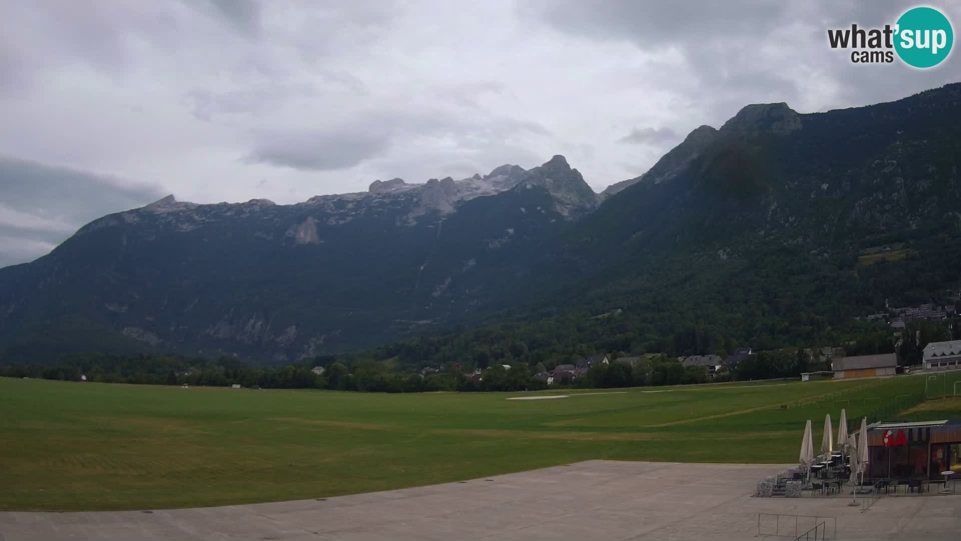 Web kamera uživo Zračna luka Bovec – Pogled na Kanin