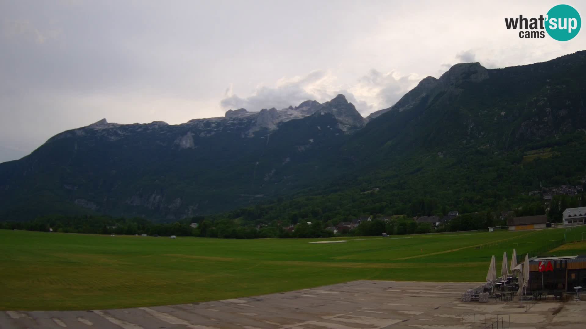 Web kamera uživo Zračna luka Bovec – Pogled na Kanin