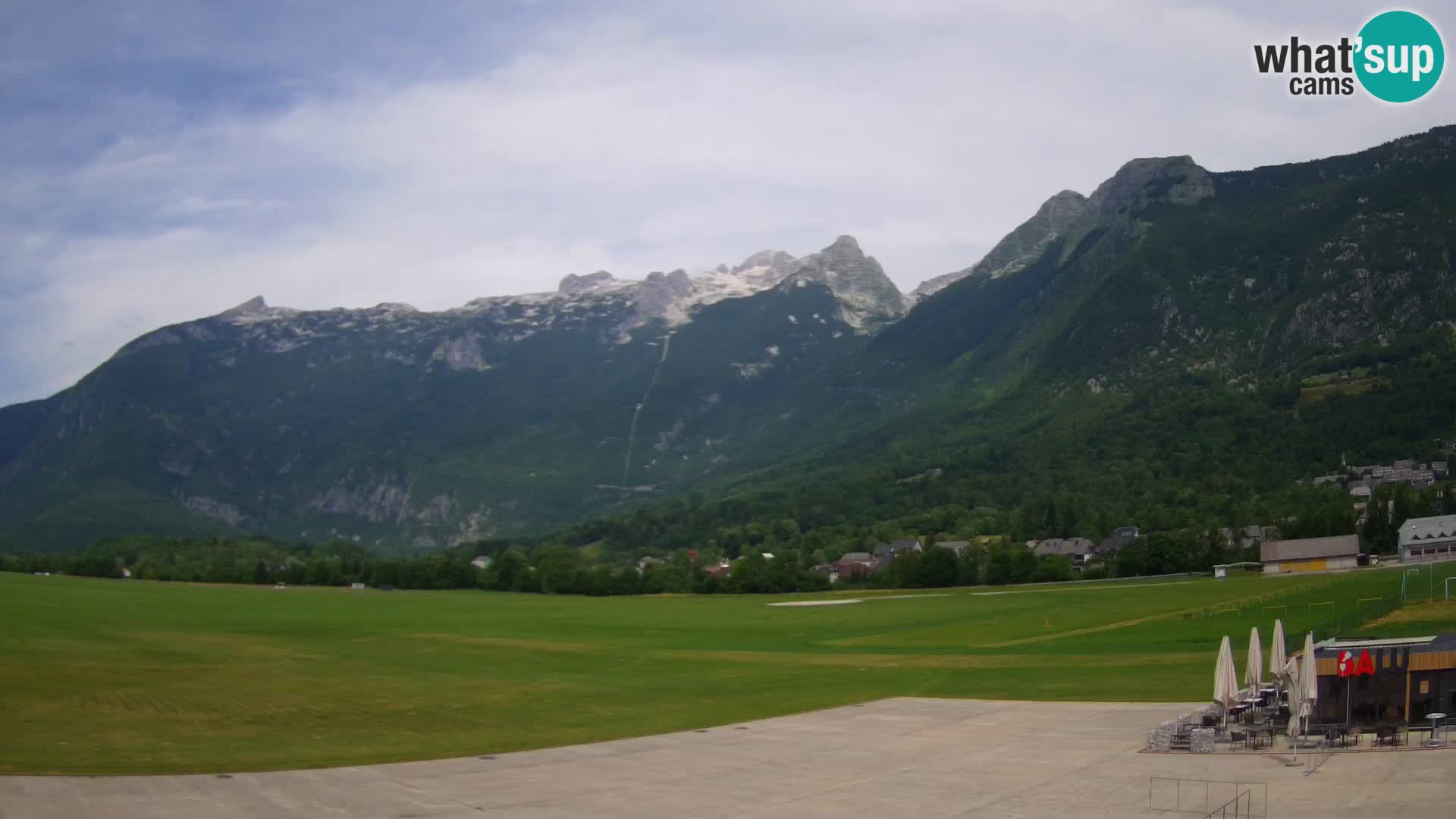 Web kamera uživo Zračna luka Bovec – Pogled na Kanin